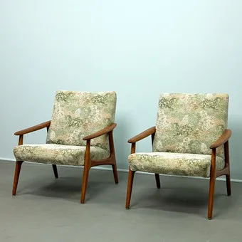 DANISH MØBELFABRIK. Dvojice křesel / lounge chairs, teak, 60. léta, Dánsko (2).
