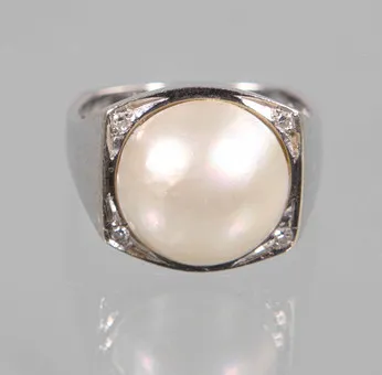 PERLRING BRILLANT RING WEISSGOLD.
