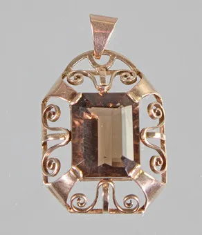 RAUCHQUARZ ANHÄNGER, Gold 333.