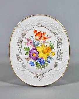 PLAQUE MURALE MEISSEN *BOUQUET DE FLEURS*.
