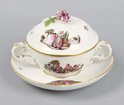 Meissen крытая супница с подставкой ок. 1740 г.