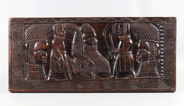 Gesneden houten reliëf, Afrika.