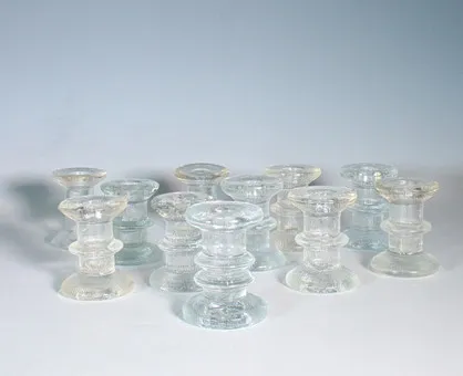 Lot of glass candle holders (11).