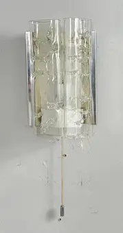 Applique murale Mid Century en verre glacé de Doria, Allemagne, années 1970.