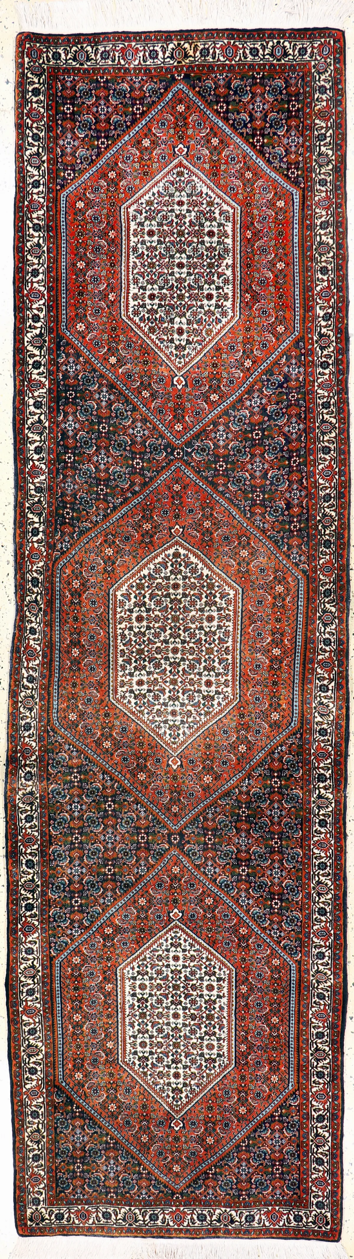 Bidjar Kork fein, Persien, Ende 20.Jhd, Korkwolle auf Baumwolle, ca. 335 x 95 cm,