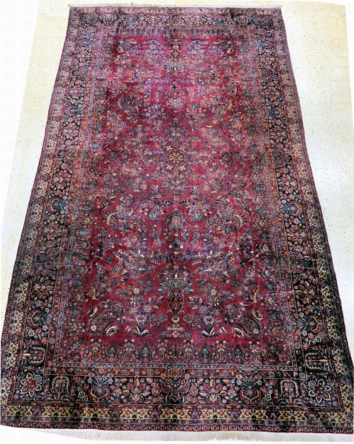 Us Re-Import Keschan fein, Persien, Anfang 20.Jhd, Korkwolle auf Baumwolle, ca. 550 x