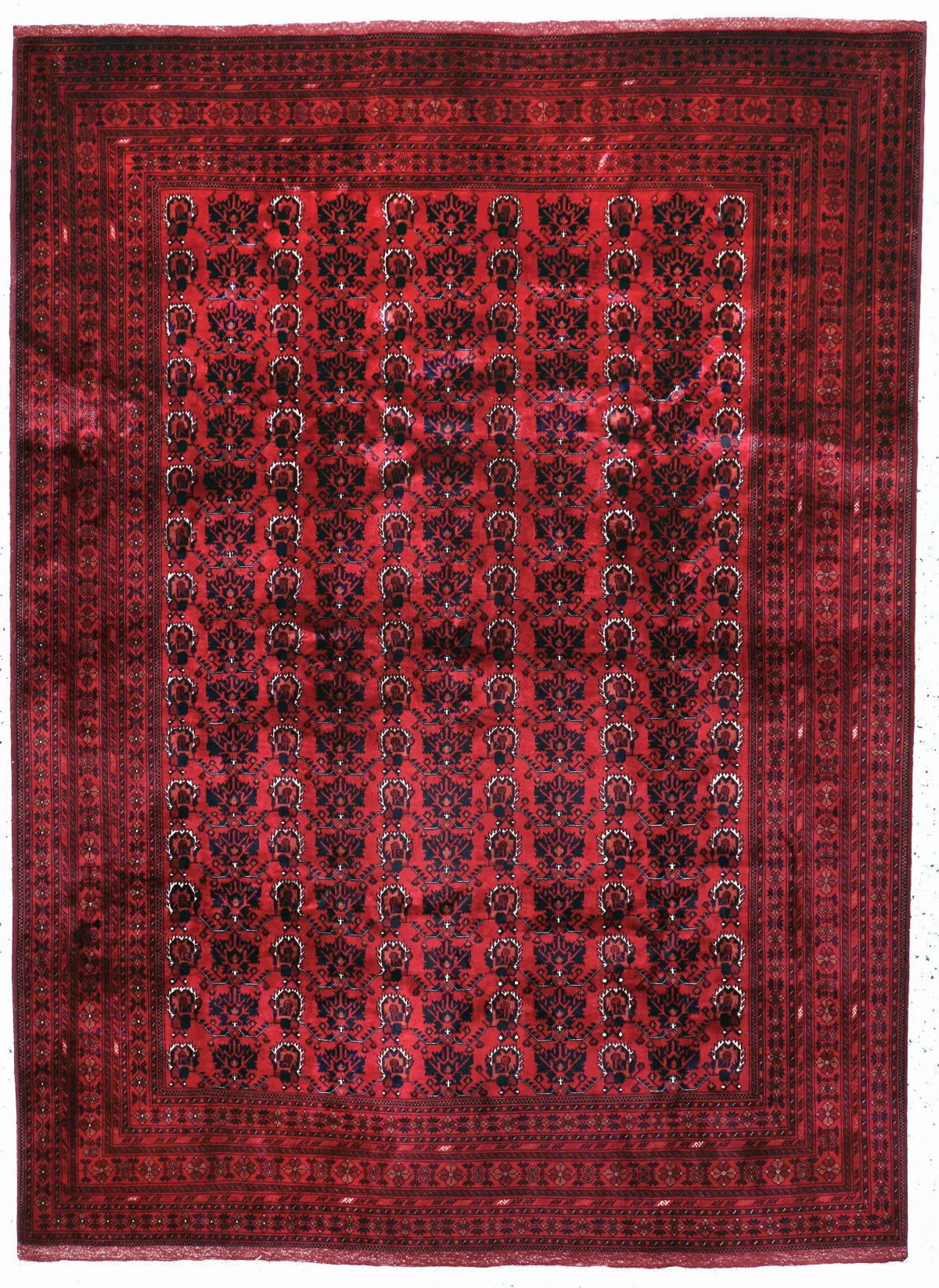 Khalmmohamadi fein, Afghanistan, Ende 20.Jhd, Korkwolle auf Wolle, ca. 282 x 205 cm,