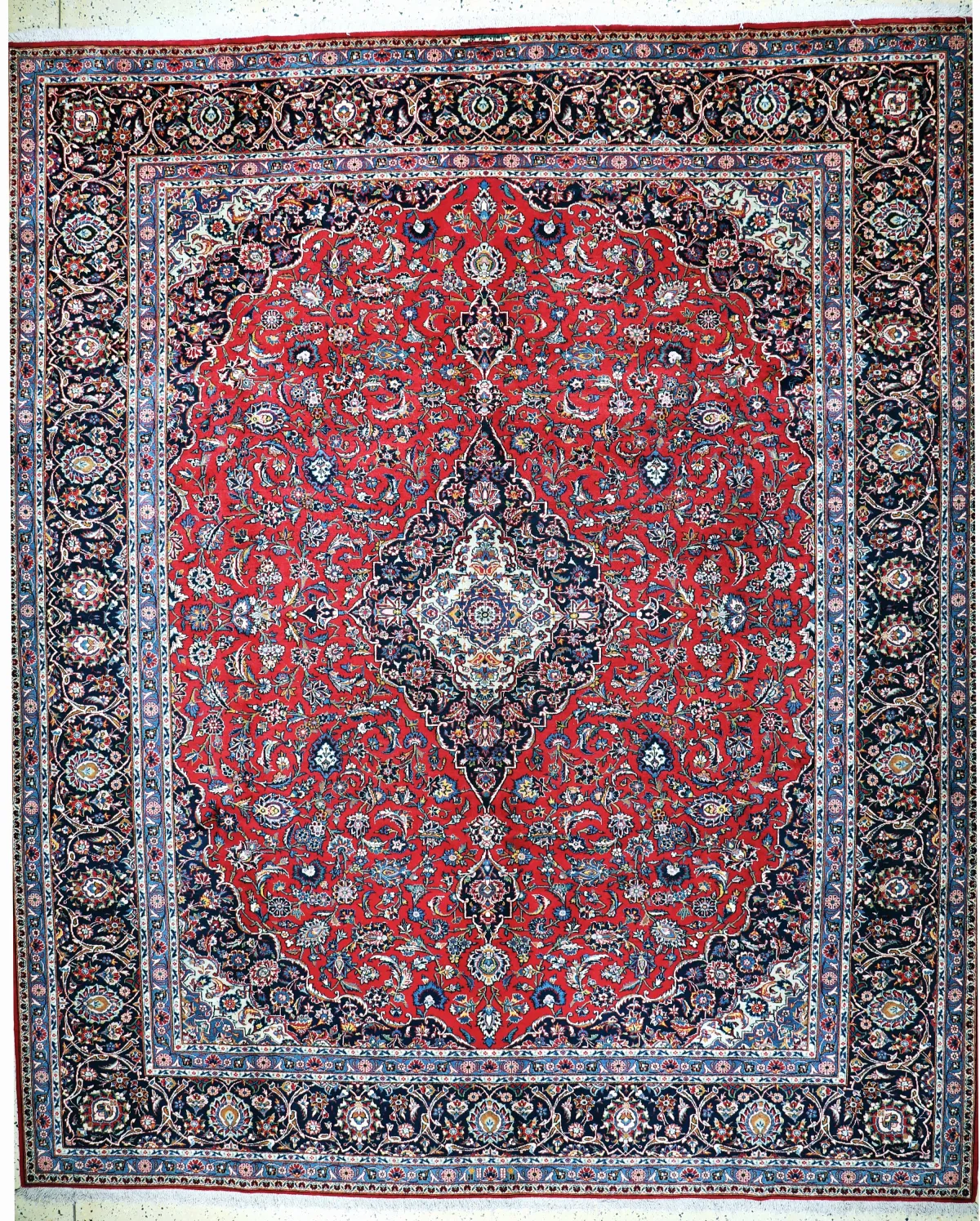 Keschan fein signiert, Persien, Mitte 20.Jhd, Wolle auf Baumwolle, ca. 397 x 299