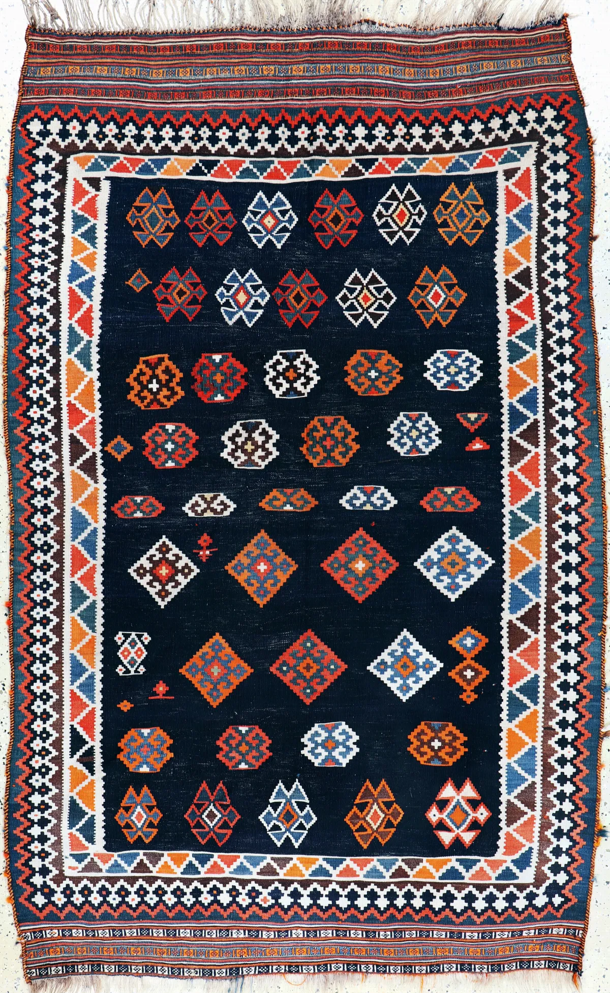 Ghaschgai Kelim antik, Persien, um 1900, Wolle auf Wolle, ca. 235 x 150 cm, EHZ: 2