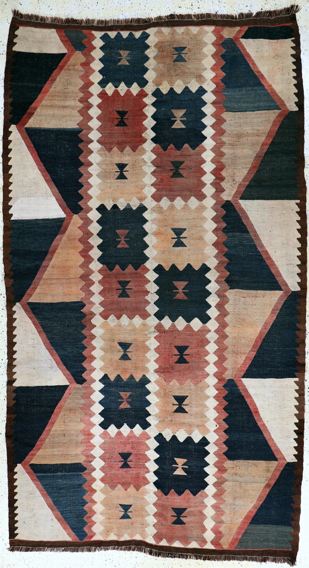 Tadschiken Kelim antik, Tadschikestan, um 1900, Wolle auf Wolle, ca. 330 x 185 cm, EHZ: