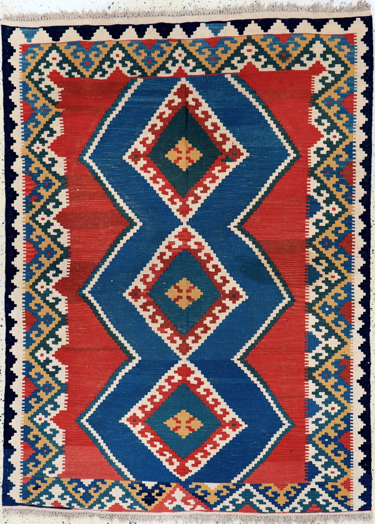 Ghaschgai Kelim, Perzië, eind 20e eeuw, wol op wol, ca. 197 x 145 cm,