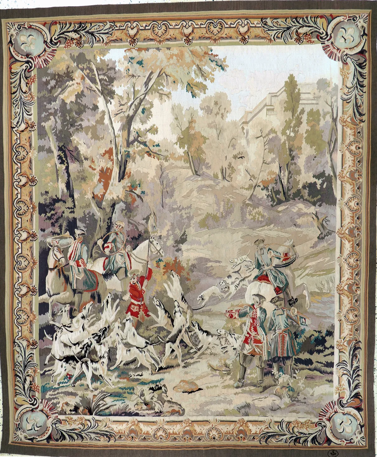 Fine tapestry, Europe, mid-20th century, wool on cotton, approx. 216 x 179 cm, EHZ:(almost