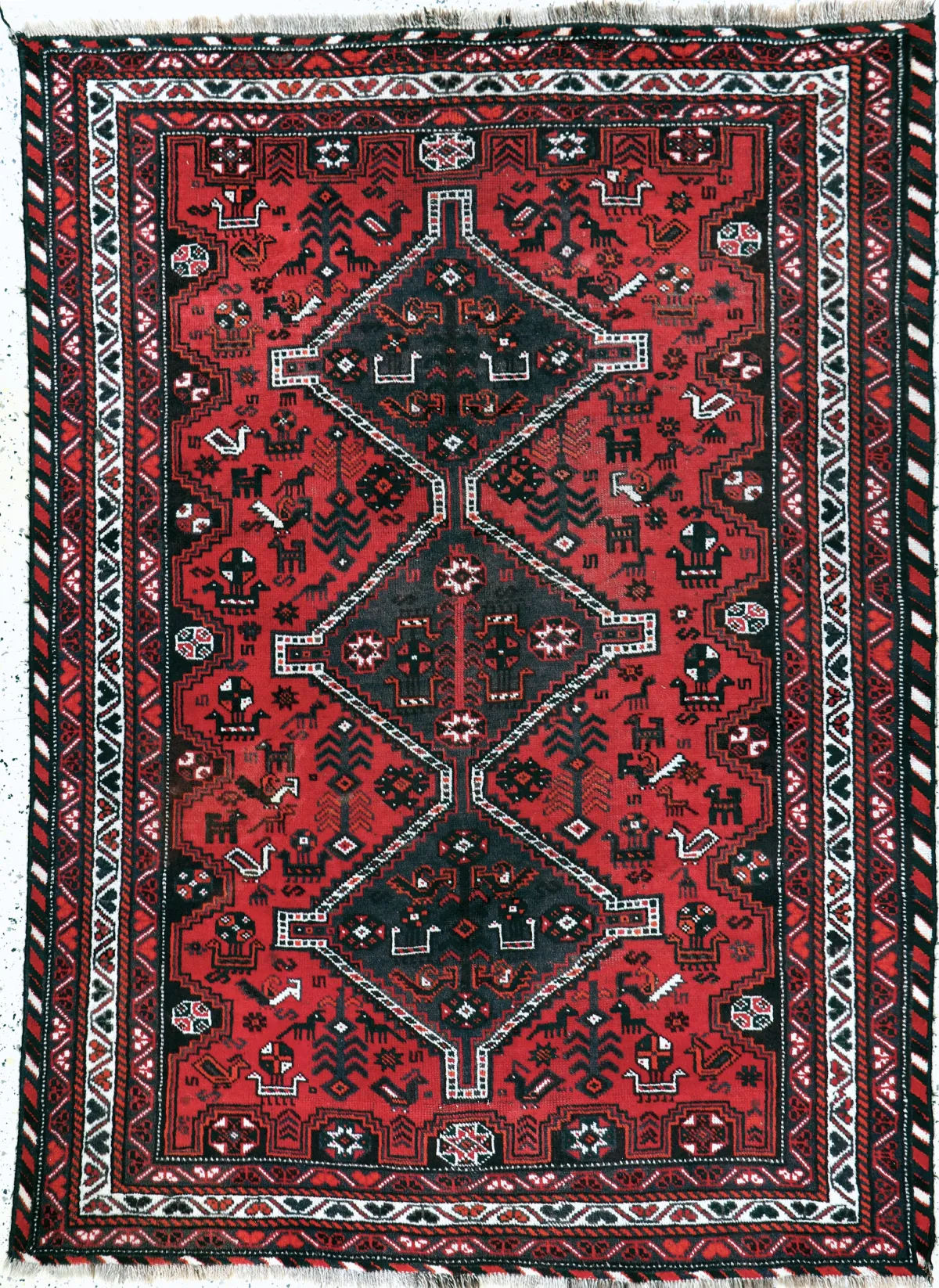 Shiraz old, Persia, mid-20th century, wool on wool, approx. 210 x 155 cm, EHZ: 2-3
