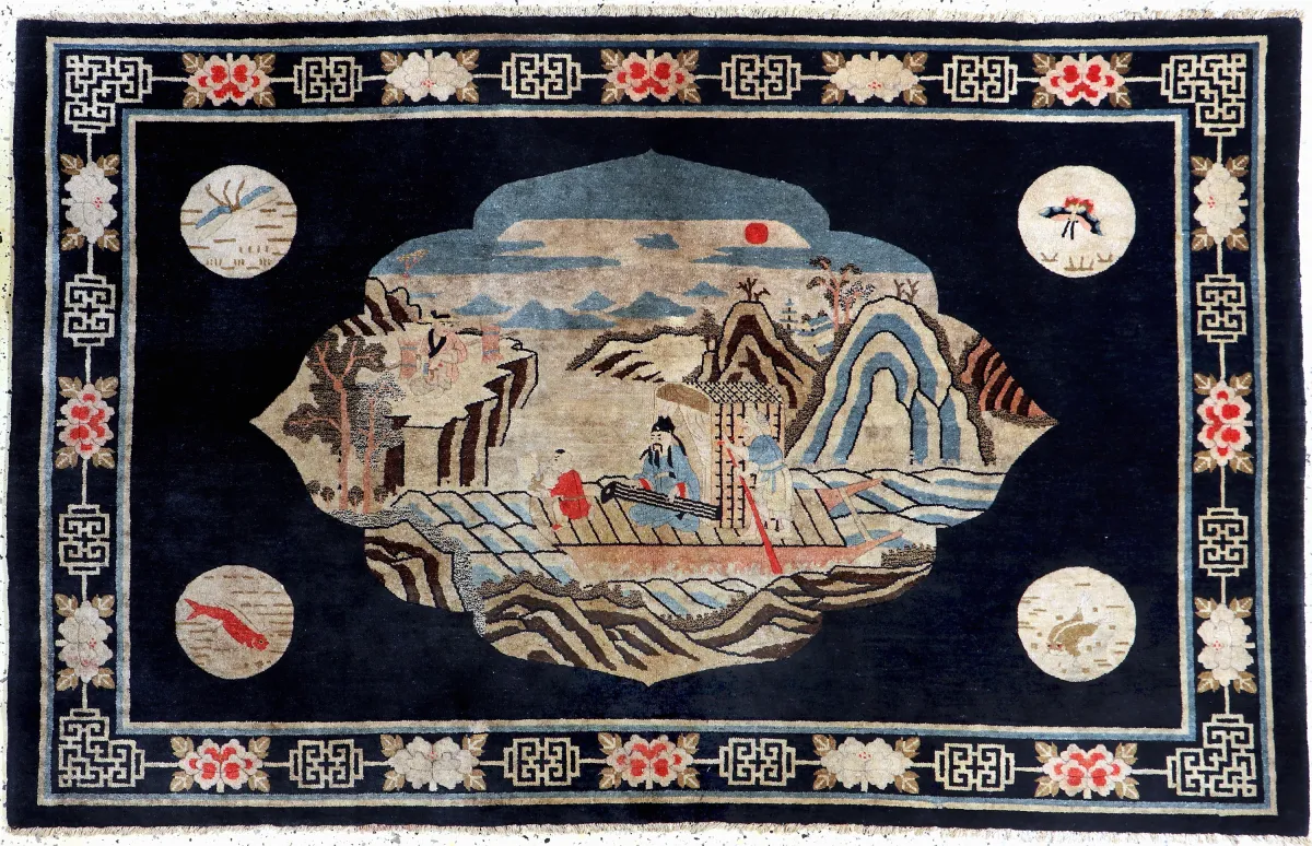 Pao Tow antik, China, um 1900, Wolle auf Baumwolle, ca. 205 x 130 cm, EHZ: