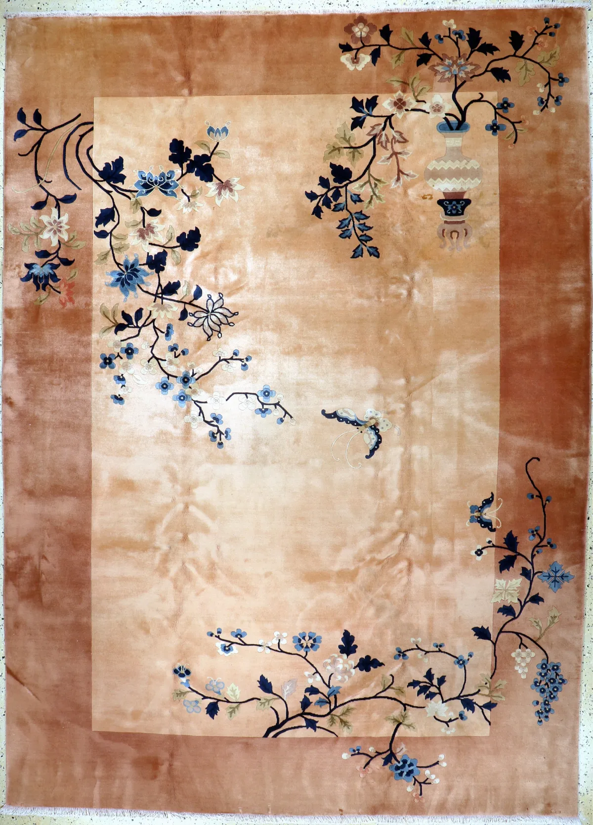 Peking alt, China, Anfang 20.Jhd, Wolle aufBaumwolle, ca. 345 x 250 cm, EHZ: 2(Flecken)