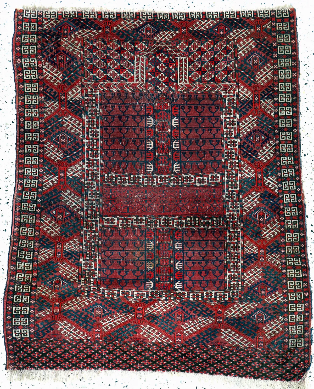 Tekke Engsi антикварный, Туркменистан, 19 в., шерсть на шерсти, ок. 140 x 120 см, EHZ: 3