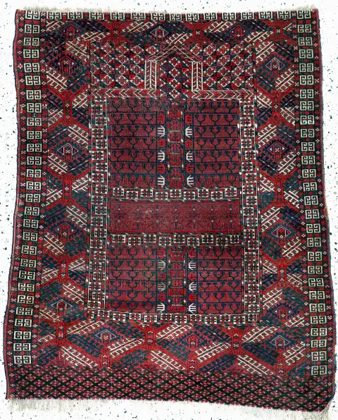 Tekke Engsi антикварный, Туркменистан, 19 в., шерсть на шерсти, ок. 140 x 120 см, EHZ: 3