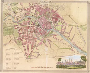 Berlín – Kolorovaná ocelorytina od J. Dowera