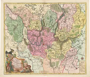 Braniborsko – Konvolut 13 map a pohledů