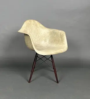 CHARLES & RAY EAMES. Zenith Plastics, draaistoel, model PAW 'Rope Edge' ontwerp 1948. 1e generatie, zeldzame Seng onderstel.