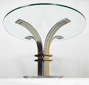 BANCI FIRENZE. Mid Century sculptural dining table/glass dining table, Italy, 1970s.