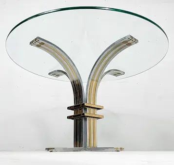 BANCI FIRENZE. Mid Century sculptural dining table/glass dining table, Italy, 1970s.