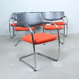 ANTONIO CITTERIO. Vitra, cantilever/conference chairs, model ''VisaVis''.
