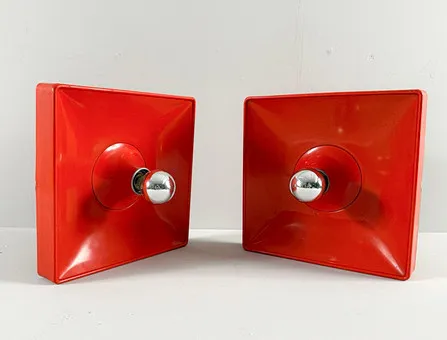 Space Age wall/ceiling lamps by Sölken Leuchten, Germany, 1970s.