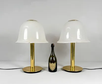 Velká sada 2 lamp/stolních lamp Mid Century od Limburg, Německo, 70. léta.
