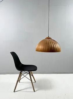 Ceiling lamp/ceiling light by Hans Agne Jakobsson, teak wood, Sweden, 1970s.