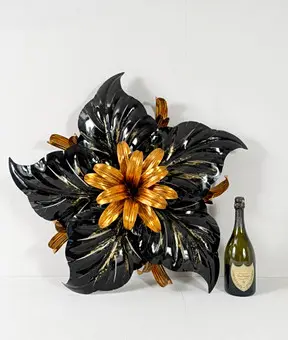HANS KÖGL. Large floral ceiling lamp/wall lamp, Germany, 1970s.