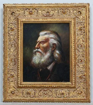Onbekende kunstenaar. 'Portret van een man', olieverf op hardboard.