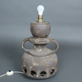 Ceramiczna lampa podłogowa Mid-Century w stylu Fat-Lava z lat 70.