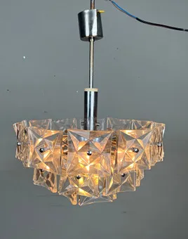 Mid Century Chandelier / Ceiling Lamp by Kinkeldey, Germany, 1970s.