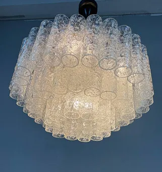 Mid Century ceiling lamp / chandelier by Doria Leuchten, Germany, 1970s.