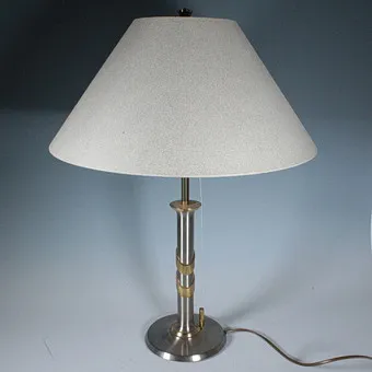 Tischlampe aus Messing und Edelstahl, 1980er.