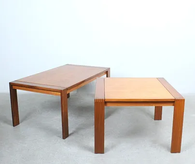 Set Teak Coffee Table 1970er Jahre Dänemark.