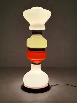 Lampă de podea/veioză Space Age de Carlo Nason pentru Mazzega, Italia, anii 1970.
