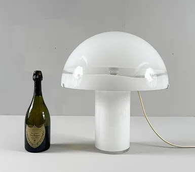 CARLO NASON. pour Mazzega, lampe de table/champignon, verre de Murano, Italie, années 1970.