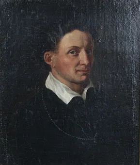 JOHANN PHILIPP HEINEL (1800-1843). Öl auf Leinwand, '' Portrait eines jungen Mannes '' (1821).