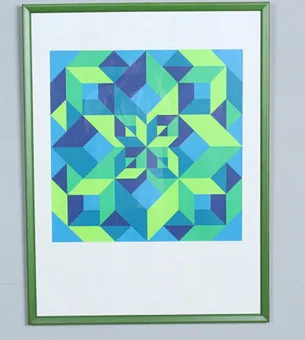 ROLAND ALTMANN (1925-2012). Color serigraph, '' Abstract composition with geometric shapes '', signed, limited, 43/100.