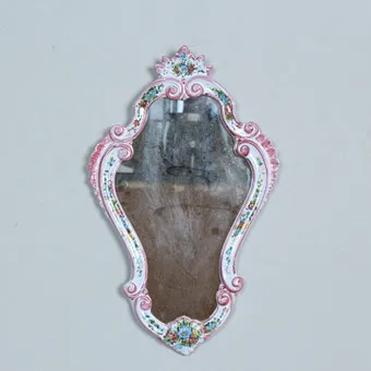Miroir / Miroir mural, céramique, signé.