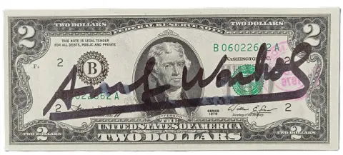 WARHOL, ANDY. PODLE. „Two Dollar Bill“ s podpisem, 1976.