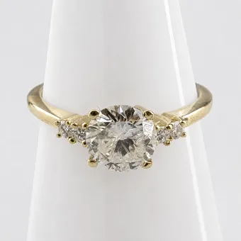 Solitaire diamant ring - geelgoud 585/000.
