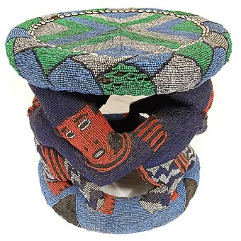 BAMILÉKÉ BEADED STOOL “KUO KOKO”.