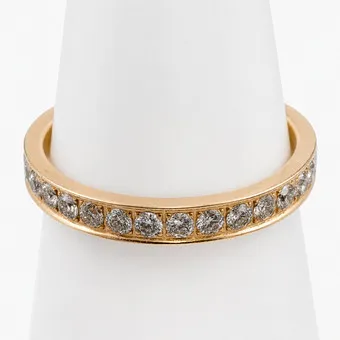 Feiner MEMORY-BRILLANTRING - Rotgold 585/00, punziert.