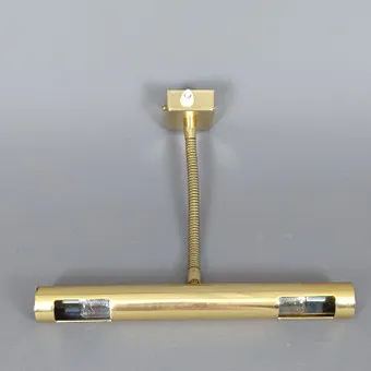 PICTURE LIGHT - 2nd half 20th c., brass, two-flame electrified.