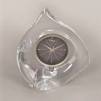 CRYSTAL GLASS TABLE CLOCK DAUM - FRANCE.