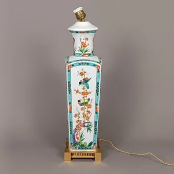 Pied de lampe - vase balustre, Chine.