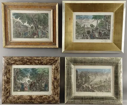SADELER, AEGIDIUS (ANTWERPEN CA. 1570 - PRAG 1629) - 4-DELT SERIE »DE FIRE ÅRSTIDER«.